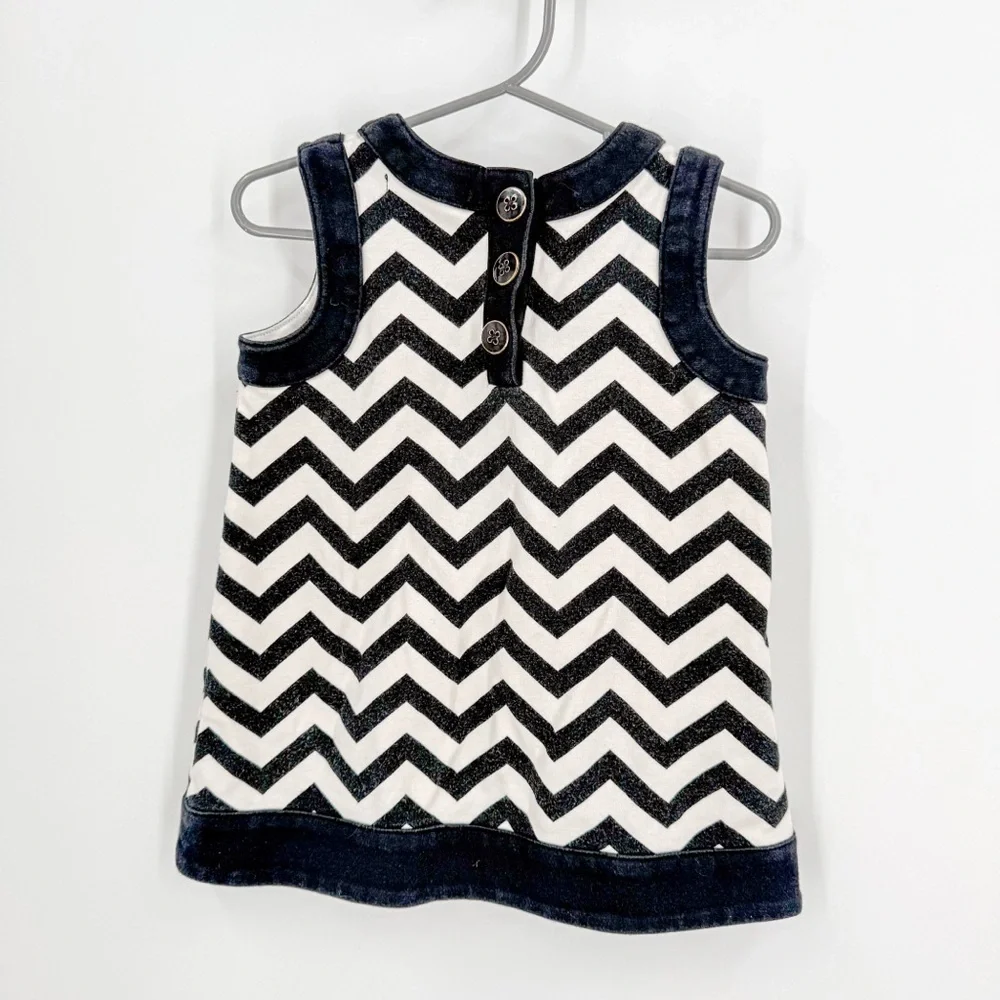 GAP Kids Black and White Chevron Casual Dress